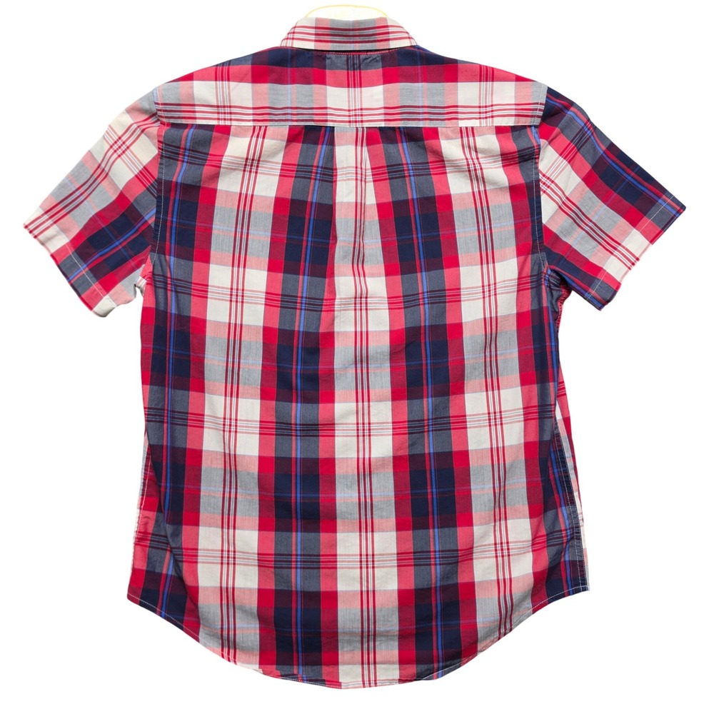 U.S. Polo Assn. Button Down Mens L Red Plaid Excellent Short Sleeve Stretch - Picture 6 of 12